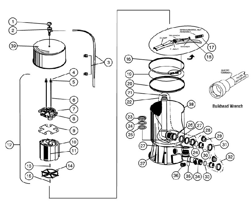 Pentair American Products Titan DE Filter Parts - Stainless Steel Tank